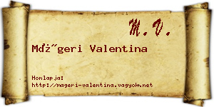 Mágeri Valentina névjegykártya